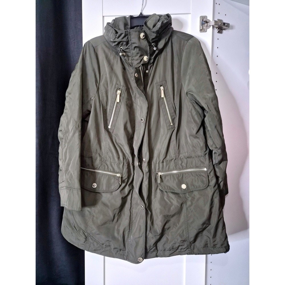 MICHAEL Michael Kors Olive Green Hooded‎ Parka Anorak Jacket Women's 1X
